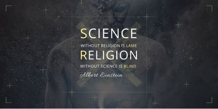 Modèle de visuel Citation about science and religion - Image