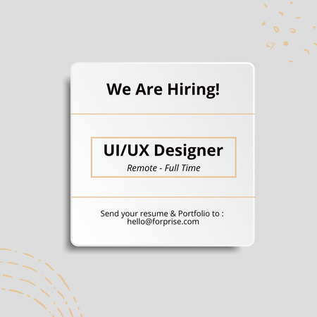 We are Hiring UI/UX Designer Instagramデザインテンプレート