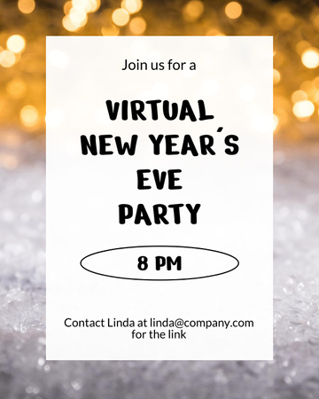 Virtual New Year Party Announcement Poster 16x20in Design Template