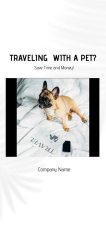 Pet Travel Guide with Cute French Bulldog Flyer DIN Large Design Template