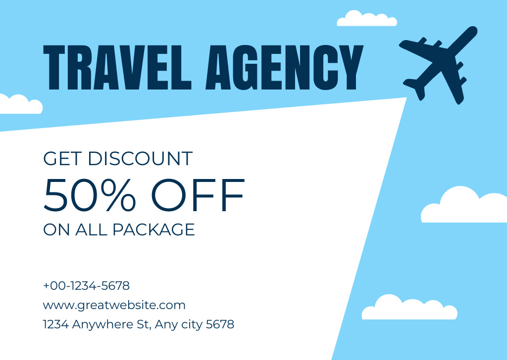 Discount Offer on All Travel Packages Card Design Template