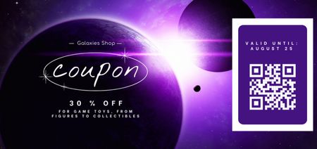 Video Games Store with Planets in Space Coupon Din Large Design Template