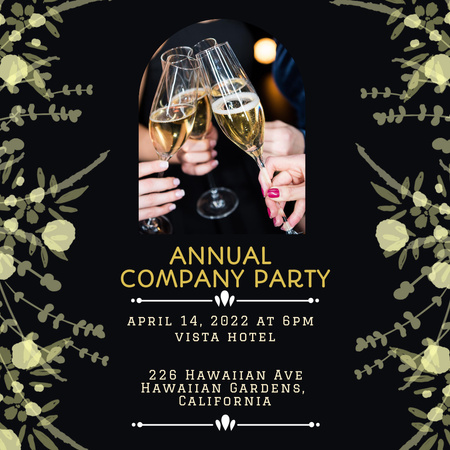 Plantilla de diseño de Announcement of Annual Company Party Instagram 