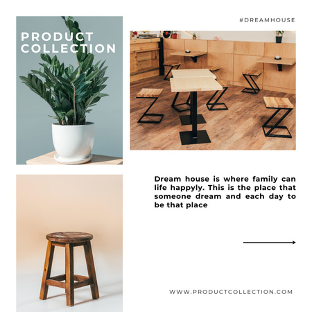 Moderni ja minimalistinen kodin huonekalutarjous Instagram Design Template