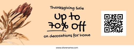 Thanksgiving Special Discount Offer with Flower Coupon Design Template