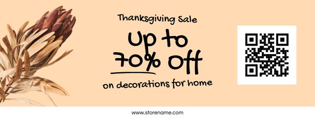 Thanksgiving Special Discount Offer with Flower Coupon Modelo de Design