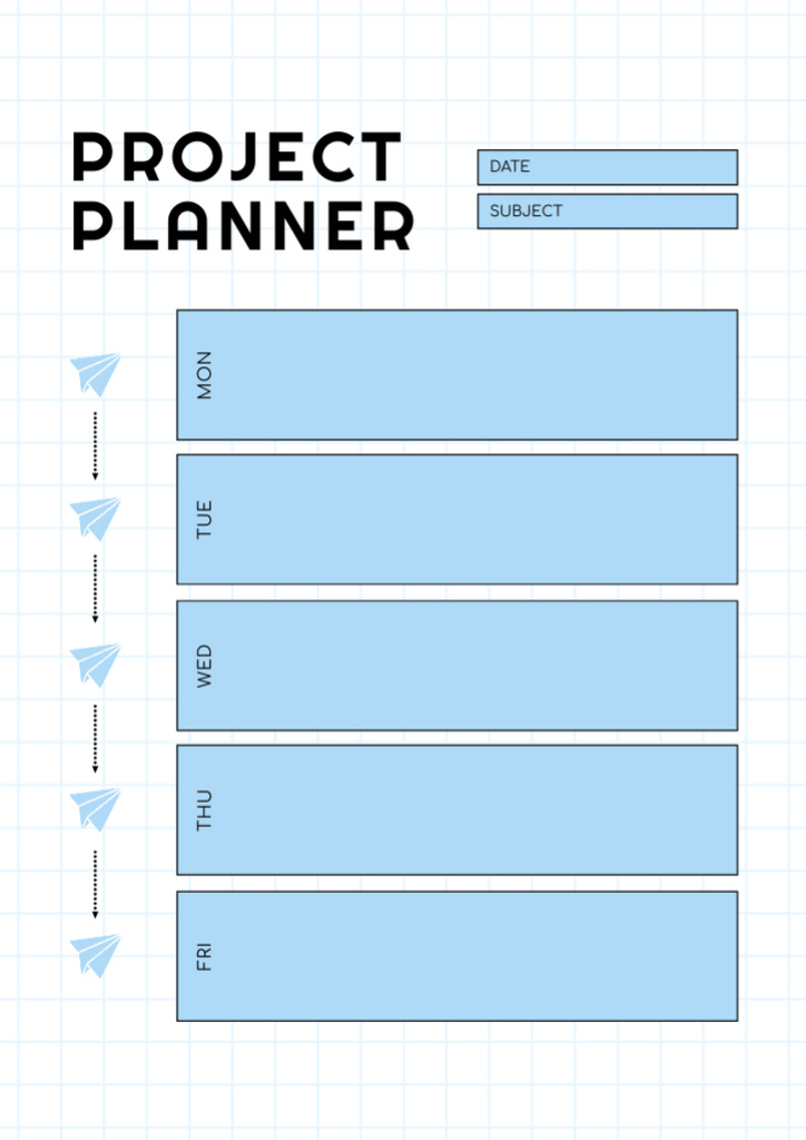 Corporate Project Weekly in Blue Schedule Plannerデザインテンプレート