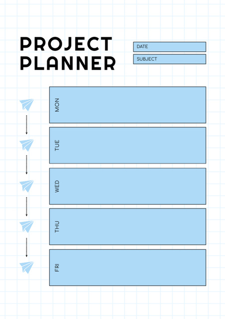 Corporate Project Weekly in Blue Schedule Planner Tasarım Şablonu