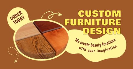 Yksilöllinen huonekalusuunnittelu puusepäntyöstä Facebook AD Design Template