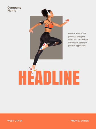 Platilla de diseño Young African American Woman doing Cardio Workout Poster US
