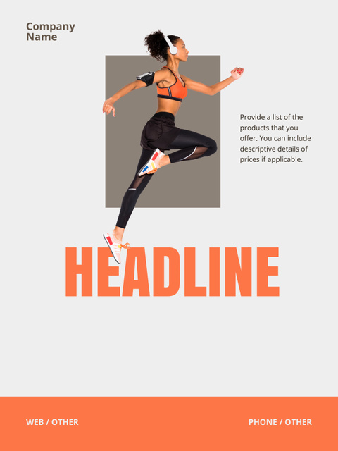 Young African American Woman doing Cardio Workout Poster US tervezősablon
