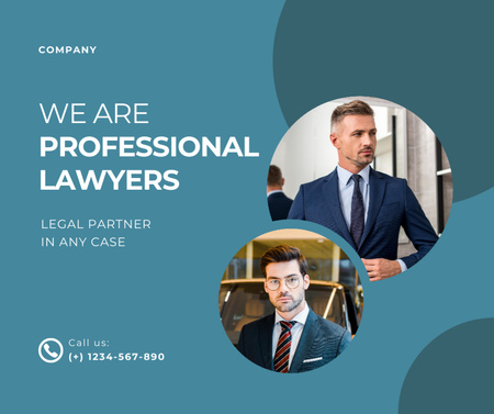 Services of Professional Lawyers Facebook Design Template