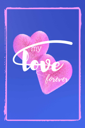 Modèle de visuel Cute Love Phrase With Pink Hearts - Postcard 4x6in Vertical