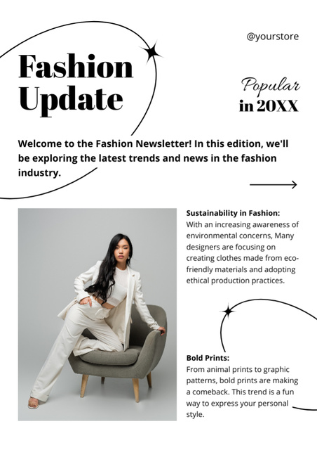 Fashion Updates with Multiracial Women Newsletter Modelo de Design