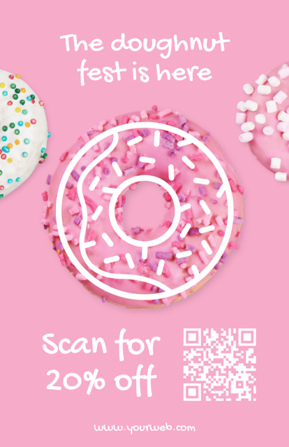 Discount Offer on Donuts with Sprinkles Recipe Card Tasarım Şablonu