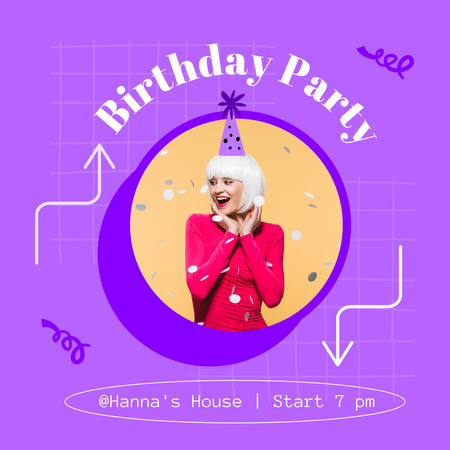 Plantilla de diseño de Birthday Party Announcement Instagram 