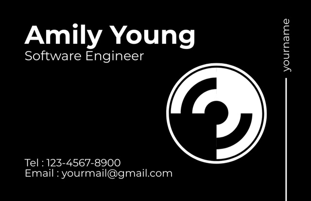 Professional Software Engineer Promotion Business Card 85x55mm Tasarım Şablonu