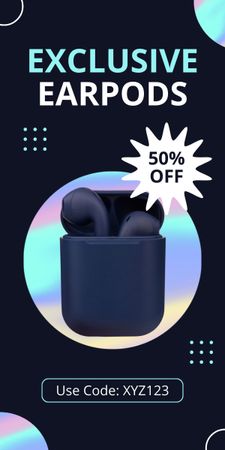 Platilla de diseño Selling Exclusive Headphones at Discount Graphic