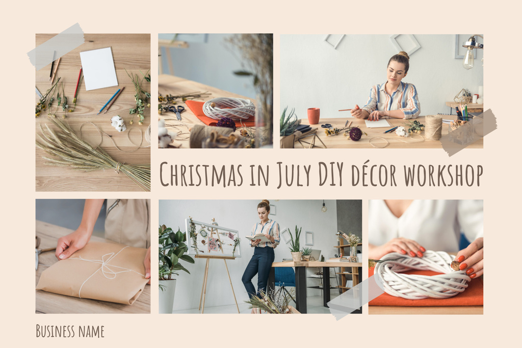 Template di design July Home Decor Christmas Sale Ad Mood Board
