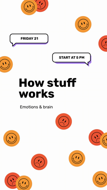 Designvorlage Psychology Lecture with Emoji für Instagram Video Story