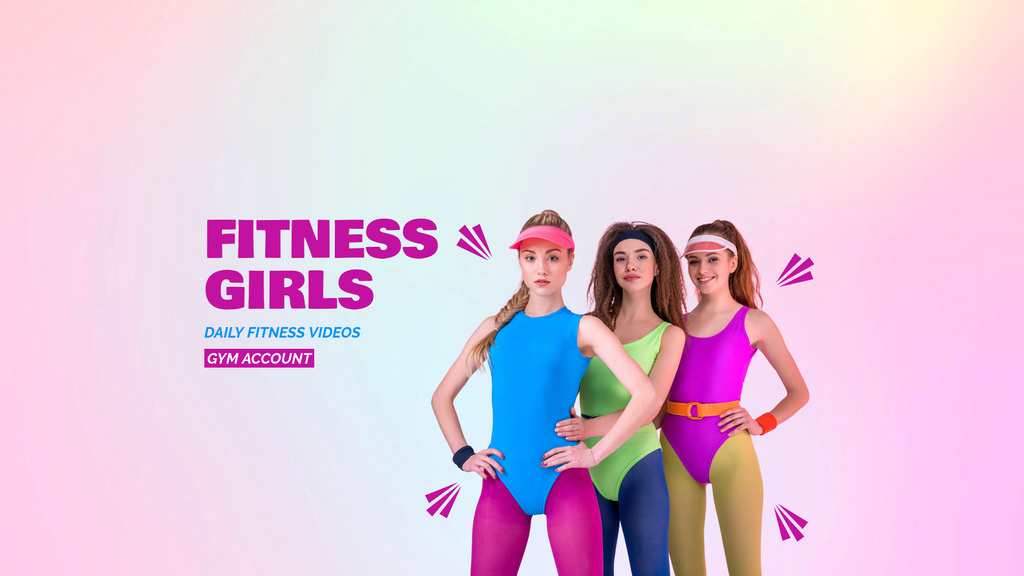 Template di design Fitness Blog Promotion with Women in Sportswear Youtube