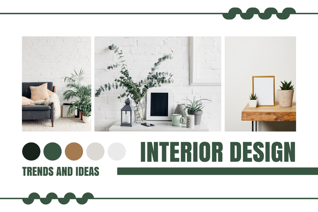 Ontwerpsjabloon van Mood Board van Trends And Ideas For Interior Design