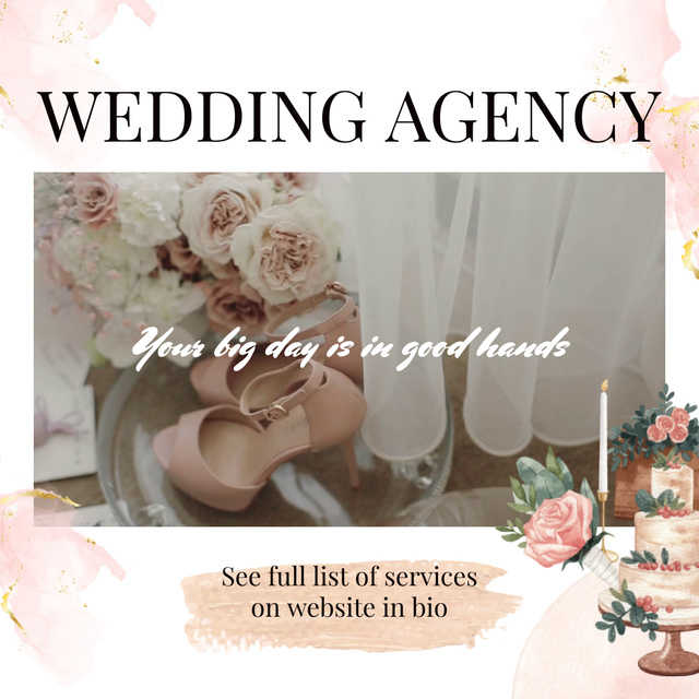 Szablon projektu Wedding Agency Services With Slogan Offer Animated Post