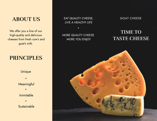 Cheese Tasting Event Invitation Brochure 8.5x11in Z-fold Design Template