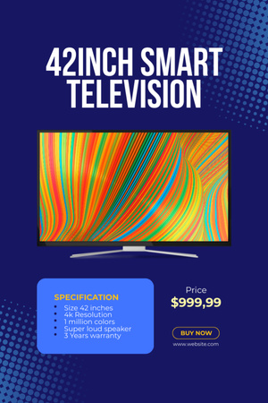 Selling Smart TV on Blue Tumblr Design Template