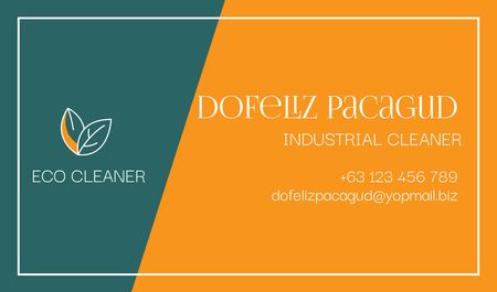 Introductory Card of Industrial Eco Cleaner Business card Modelo de Design
