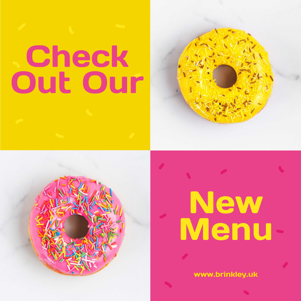 Delicious donuts with icing Instagram Design Template