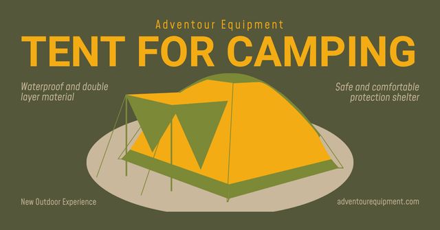 Camping Tent Advertisement Facebook ADデザインテンプレート