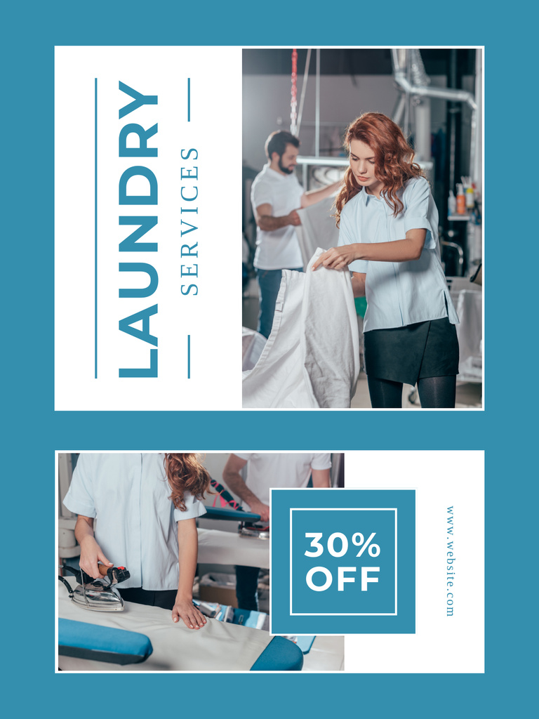 Offer Discounts on Best Laundry Service Poster USデザインテンプレート