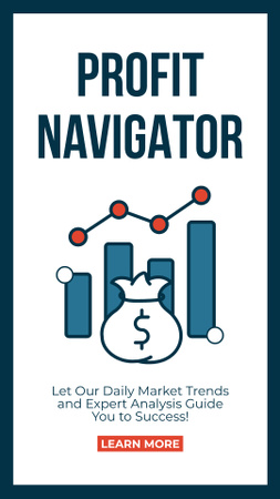 Designvorlage Profit Navigator im Aktienhandel für Instagram Story