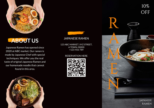 Offer Discounts on Japanese Ramen Brochure Modelo de Design