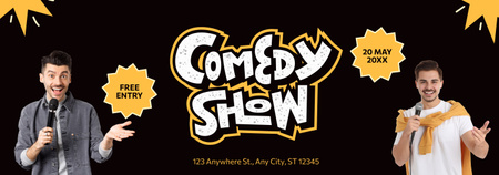 Designvorlage Freier Eintritt zur Comedy-Show mit jungen Comedians für Tumblr