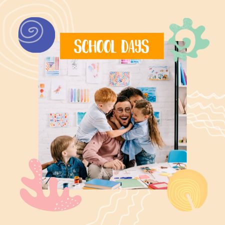 School Memories Book with Cute Kids Photo Book – шаблон для дизайна