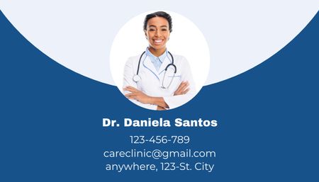 Healthcare Clinic With Emblem of Cross Business Card US Design Template