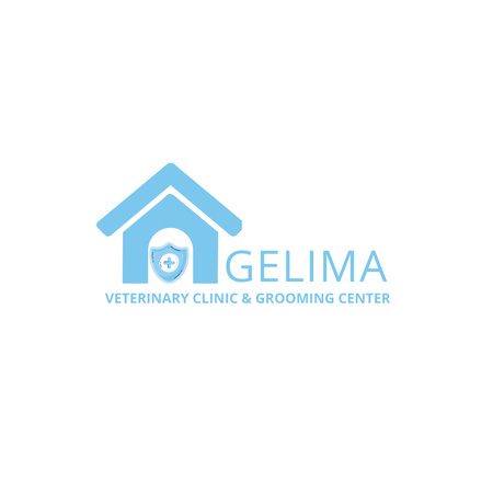 Veterinary Clinic Emblem in Blue Logo 1080x1080px Modelo de Design