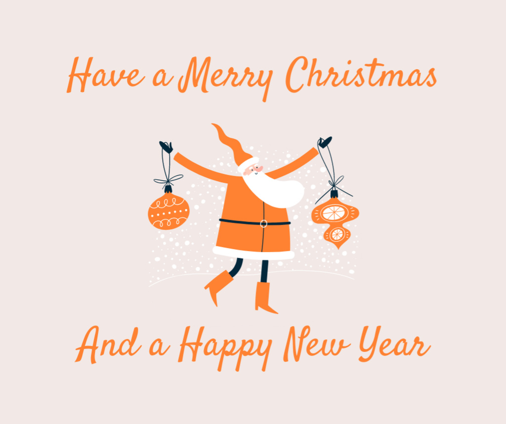 Platilla de diseño Cute Christmas Greeting with Santa Facebook
