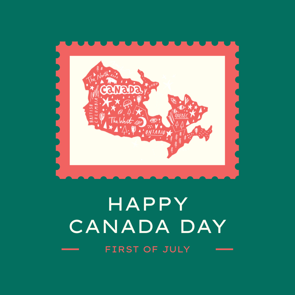 Lively Canada Day Celebration Event Instagram Modelo de Design