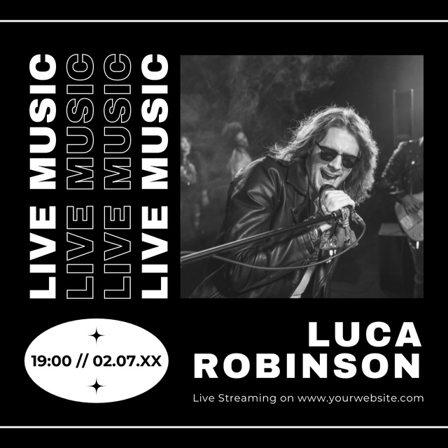 Live Rock Concert Announcement Instagram tervezősablon