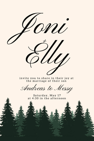 Save the Date of Cozy Wedding Invitation 6x9in Design Template