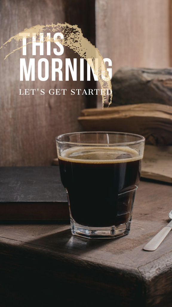 Phrase about Morning with Coffee Instagram Storyデザインテンプレート