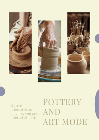Pottery Art Studio -tarjous Poster Design Template