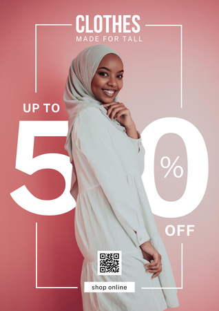 Discount Offer for Clothes for Tall Poster Design Template