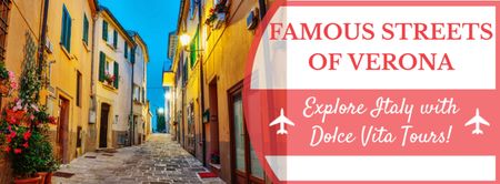 Famous Streets of Verona Facebook cover Design Template