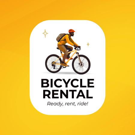 Promoção de serviço de aluguel de bicicletas a preços acessíveis Animated Logo Modelo de Design
