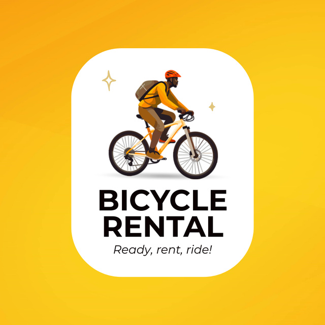Affordable Bicycles Rental Service Promotion Animated Logo Tasarım Şablonu