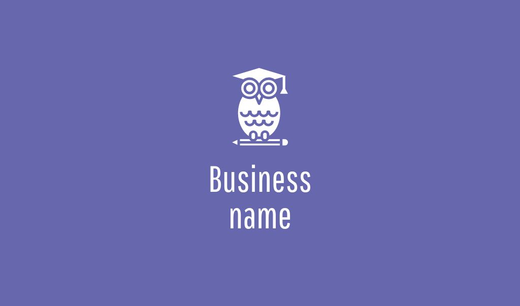 Emblem with Wise Owl Business card Πρότυπο σχεδίασης